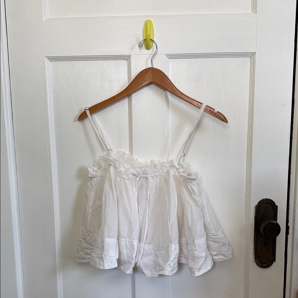 Pilcro Anthropologie White Ruffled Top
